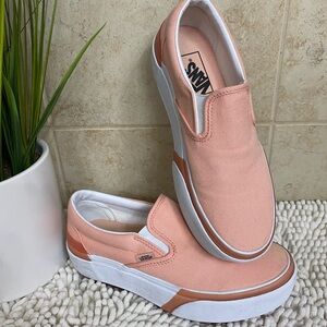 VANS Asher Pink/Peach/Coral Platform Lightly Worn Women’s Size 7.5